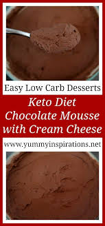 Keto Chocolate Mousse With Cream Cheese Easy 4 Ingredient Desserts Recipe In 2020 Chocolate Diet Low Carb Desserts Easy Keto Chocolate Mousse