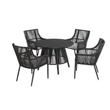 Check spelling or type a new query. Hampton Bay Bayhurst 5 Piece Wicker Patio Dining Set In Black With Cushions The Home Depot Canada