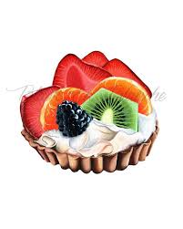 Fruit Tart Art Print Dessert Illustration Fruits Strawberries Kiwi Berry Oranges Fruit Pie Summer F Dessert Illustration Food Illustrations Fruit Tart