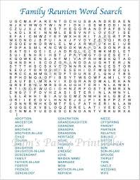 Family Reunion Word Search Family Reunion Game Table Game Etsy In 2020 Family Reunion Games Family Party Games Family Reunion Planning