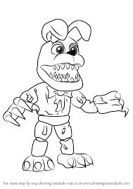 Learn How To Draw Nightmare Bonnie From Five Nights At Freddy S Five Nights At Freddy S Step By Step Drawing Tutorials Coloring Pages Drawings Wolf Colors