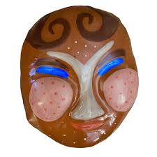 Japanese Sumo Themed Ceramic Mask