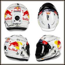 This helmet is an exact replica of the helmet worn by the driver.the helmet are manufactu Sebastian Vettel 5 On Twitter Vettel S 2013 Red Bull Stratos Felix Baumgartner Tribute Helmet F1 Http T Co Nw6tbiwaab