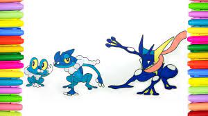 The image can be easily used for any free creative project. Pokemon Coloring Pages Froakie Frogadier And Greninja Youtube