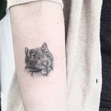 Caitlin Thomas On Instagram Little Single Needle Rendition Of Ratstronaut S Rat Baby Finn Rat Tattoo Nerdy Tattoos Tattoos
