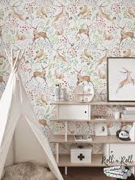 Woodland Wallpaper Light Woodland Animals Wall Decor Nursery Woodland Wall Mural Animals Delicate Wallpaper Baby Room Decor 102 Woodland Wallpaper Baby Room Decor Animal Wall Decor Nursery