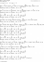Let It Be Lyrics Beatles Song Lyrics With Guitar Chords For Let It Be The Beatles Ukulele Songs Guitar Chords Ukulele Chords Songs