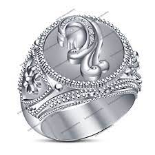 White Gold Fn 925 Silver Men S Horoscope Virgo Zodiac Sign Ring Jewelry Silver Mens Band Rings For Men Mens Band Rings