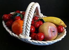 Vintage Large Handmade Bassano Italy Ceramic Art Pottery Fruit Bowl Basket Italy Bassano Pottery Art Ceramic Art Handmade Paint