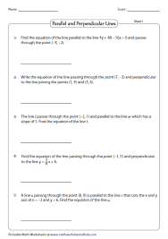 Equation Of The Parallel And Perpendicular Lines Using The Equation Of A Line Point Slope Form Point Slope Writing Equations