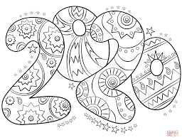 2020 Doodle Super Coloring New Year Coloring Pages Coloring Pages Cartoon Coloring Pages