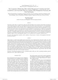 Maybe you would like to learn more about one of these? Pdf The Comparative Moderating Effect Of Risk Management Committee And Audit Committee On The Association Between Voluntary Risk Management Disclosure And Firm Performance