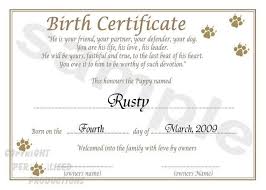 Get started with the professional certificate maker by choosing from our free printable certificate templates that will make your creation process quick and. Dog Birth Certificate Template Carlynstudio Us