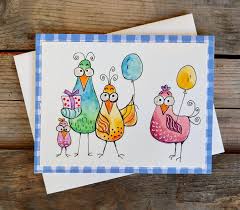 Excited To Share The Latest Addition To My Etsy Com Shop Marilyndavisart Silly Birthday Birds Ha Watercolor Birthday Cards Birthday Card Drawing Card Drawing