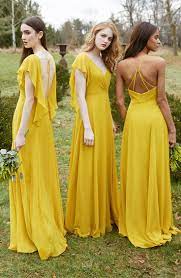 Jenny Yoo Bridesmaids The Luxe Chiffon Alanna Dress Features Flutter Sleeves T Vestidos De Dama De Honor Amarillos Vestidos De Damas De Honor Vestidos De Dama