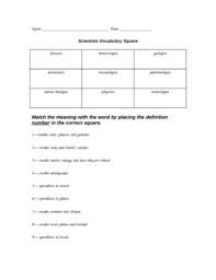 Types Of Scientists Vocabulary Square Types Of Scientists Vocabulary Scientist