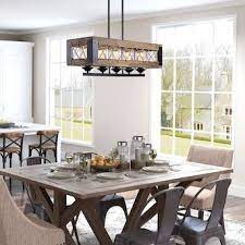 Lnc Laius 5 Light Matte Black Farmhouse Chandelier Lowes Com Dining Room Chandelier Farmhouse Chandelier Kitchen Island Linear Pendant