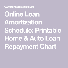 Online Loan Amortization Schedule Printable Home Auto