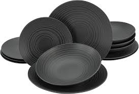 Creatable 23205 Serie Lava Stone Elements Collection Geschirrset Tafelservice 12 Teilig Steinzeug Tafelservice Geschirrset Steinzeug