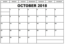 Pin On October Calendar 2018 Template