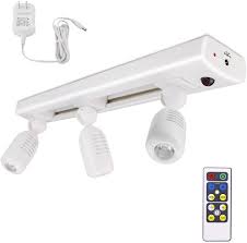 Biglight Led Track Light Dimmable Accent Lighting With 3 Rotatable Heads Plug In Spotlight With Remote Control For Highlight Kitchen Counter Cabinet Gallery Picture Bathroom Basement Artwork Amazon Com