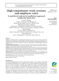 Sign, fax and printable from pc, ipad, tablet or mobile with pdffiller ✓ instantly. Pdf High Commitment Work Systems And Employee Voice A Multilevel And Serial Mediation Approach Inside The Black Box