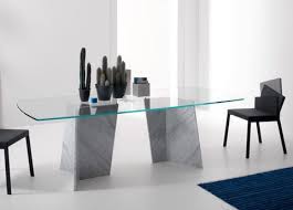 Glass, rectangular kitchen & dining room tables : Carrara Double Glass Dining Table Glass Dining Table Modern Glass Dining Table Dining Room Furniture Modern