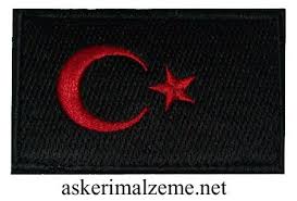 Turk Bayragi Armasi Siyah Renk Kirmizi Ayyildiz Patch Pec Model Cirtli Askeri Malzeme