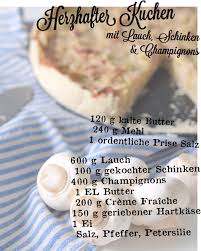 Am besten bewertete schnelle herzhafte kuchen rezepte. Herzhafter Kuchen Mit Lauch Schinken Champignons