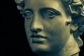 Copia in Gesso Di Un'antica Statua Bianca Di Busto Di Venus Con Sfondo Nero  Di Scultura in Gesso Viso Di Donna. La Dea Di Immagine Stock