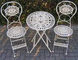 Our small dining table sets for 2 are great when you don't have much space but still want to dine in style and comfort. Art Nouveau Garden Furniture Set Old White 1 Table 2 Chairs
