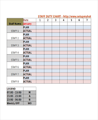 Duty Roster Template 8 Free Word Excel Pdf Document