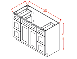 48 wide x 22 deep x 35.5 high mirror dimensions: Sw Vddb48 Vanity Dcombo Base Double Drawer Stacks 48 Inch Shaker White Vanities Cabinetcorp