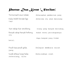 Berapa jauh wujud dengan sifat, sejauh lutut dengan pelipat. Pantun Terima Kasih 2 Kerat Materi Siswa