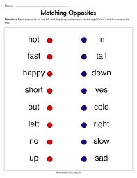 Resources English Antonyms Opposites Worksheet Antonyms Worksheet Kindergarten Reading Worksheets