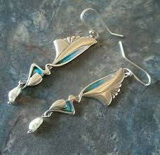 Attractive Scottish Stg Silver Enamel Art Nouveau Style Earrings Pat Cheney Ebay These intricate drop leaf earrings are from the original 'pat cheney' collection and hand enamelled by our skilled team in the aquamarine colour wayproduct code: ebay