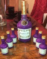 Bling Hennessy Bottles Glitter Bottle Decorated Liquor Bottles Alcohol Bottle Decorations