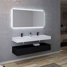 Achat meuble de salle de bain 2 vasques à prix discount. Meuble De Salle De Bain 140 Cm Double Vasque Meuble 2 Vasques 140 Cm Avellino Salledebain Online