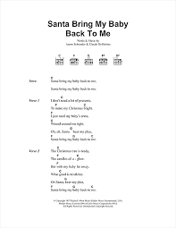 Santa Bring My Baby Back To Me Guitar Chords Lyrics Sheet Music