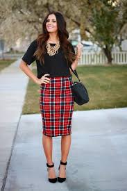 Black And White Plaid Pencil Skirt Love By Lynn Mad For Plaid Dressed Up Fashion Casual Christmas Party Outfit Cute Christmas Outfits