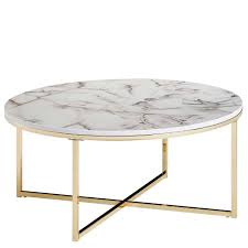 Maybe you would like to learn more about one of these? Runder Couchtisch In Hochglanz Marmor Optik Weiss Mit Bugelgestell In Gold Linz