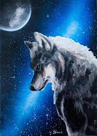 Wolf Painting Wolf On Canvas Night Wolf Painting Wolf Wall Art Wolf Room Decor Wolf Art Hand Painted Wolf Canvas Art Wolf Wall Art Wolf Painting