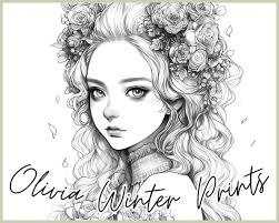 Beautiful Women Coloring Pages Printable, Instant Download Woman Portrait  Coloring Pages, Digital Download Coloring Pages, PDF Coloring Page