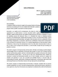 How to write a motivational letter. Letter Of Motivation Entrepreneurship Startup Company
