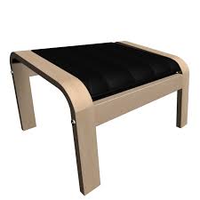 Poang Footstool Birch Veneer Alme Black Design And Decorate Your Room In 3d