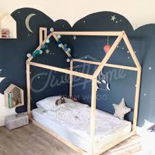 Toddler Bed House Shaped Bed Loft Bed Nursery Wood House Bed Home Montessori Toy Frame Bed Original Bed Home Bed Developing Toy Slats In 2020 House Frame Bed Kid Beds Bed Tent