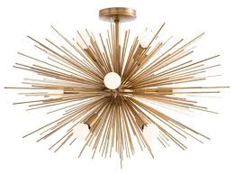 12 Light Spiky Metal Rods Semi Flush Semi Flush Fixtures Ceiling Lights Toronto Bath And Starburst Chandelier Chandelier Ceiling Lights Ceiling Lights