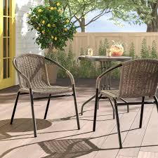 Pineville Rattan Stacking Patio Dining Chair In 2020 Outdoor Dining Chairs Patio Dining Chairs Patio Rocking Chairs
