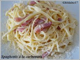 Spaghettis A La Carbonara Avec Creme Ghislaine Cuisine En 2020 Carbonara Spaghetti Spaghetti Carbonara