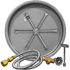 Firegear 19 Inch Round Burning Spur Natural Gas Fire Pit Burner Kit Thermocouple Manual Safety Ignition Bbqguys Natural Gas Fire Pit Propane Fire Pit Kit Diy Propane Fire Pit